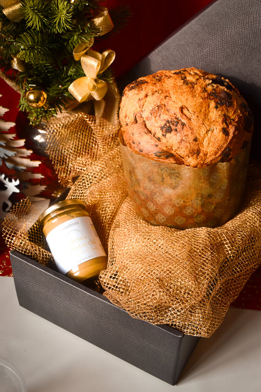 Confezione regalo Panettone e crema spalmabile al pistacchio