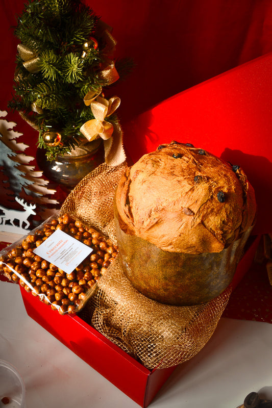 Confezione regalo Panettone e croccante di nocciole